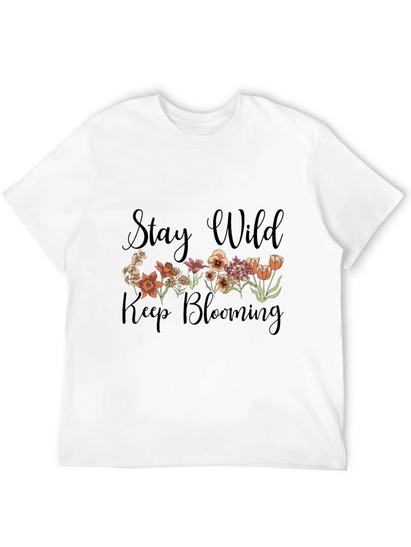 Camiseta Negra Stay Wild Keep Blooming