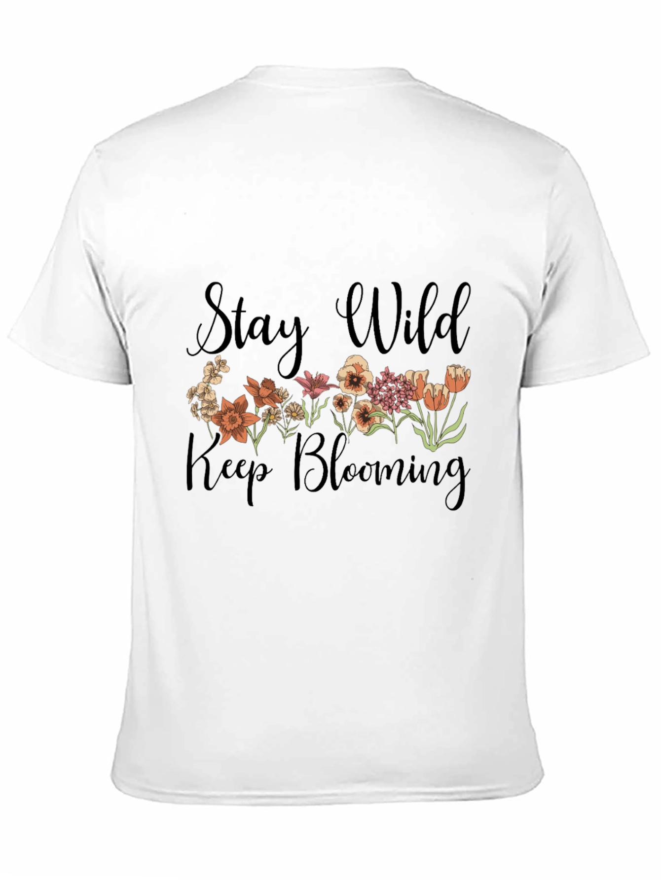 Camiseta Negra Stay Wild Keep Blooming