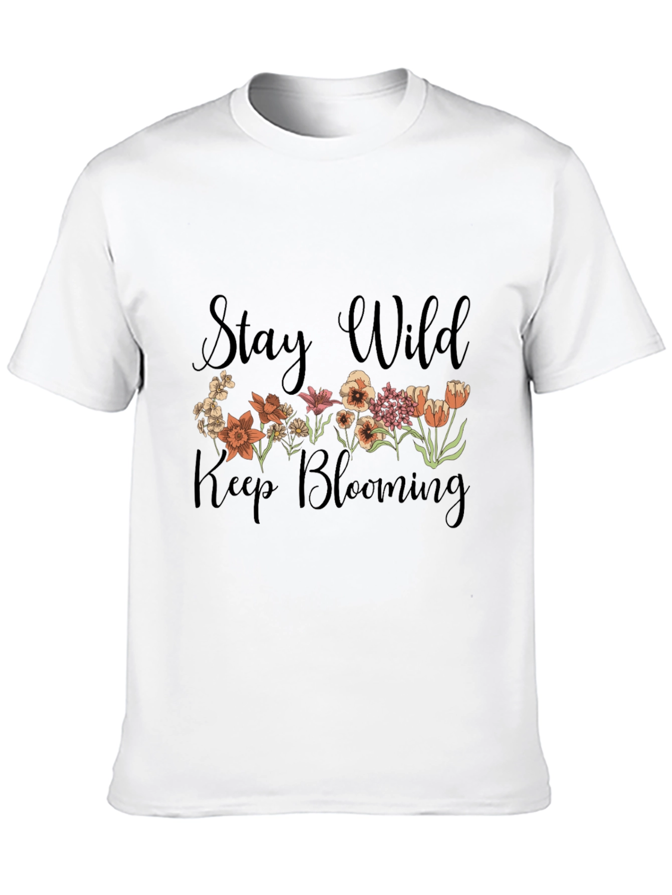 Camiseta Negra Stay Wild Keep Blooming