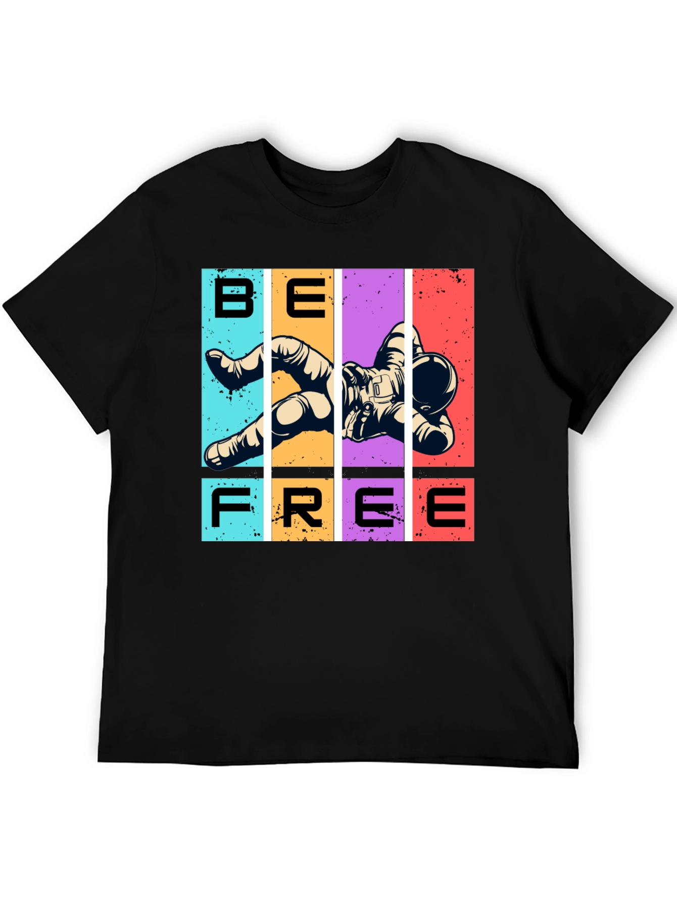 Camiseta Negra Sé Libre Astronauta Espacial