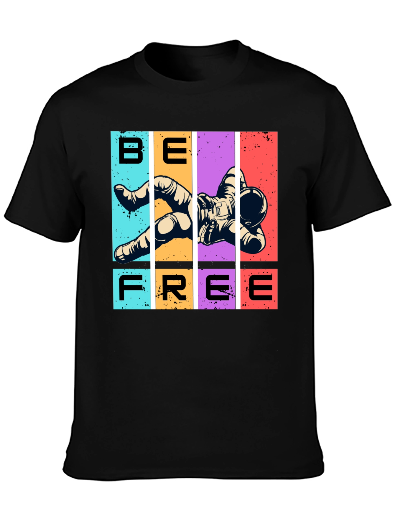 Camiseta Negra Sé Libre Astronauta Espacial