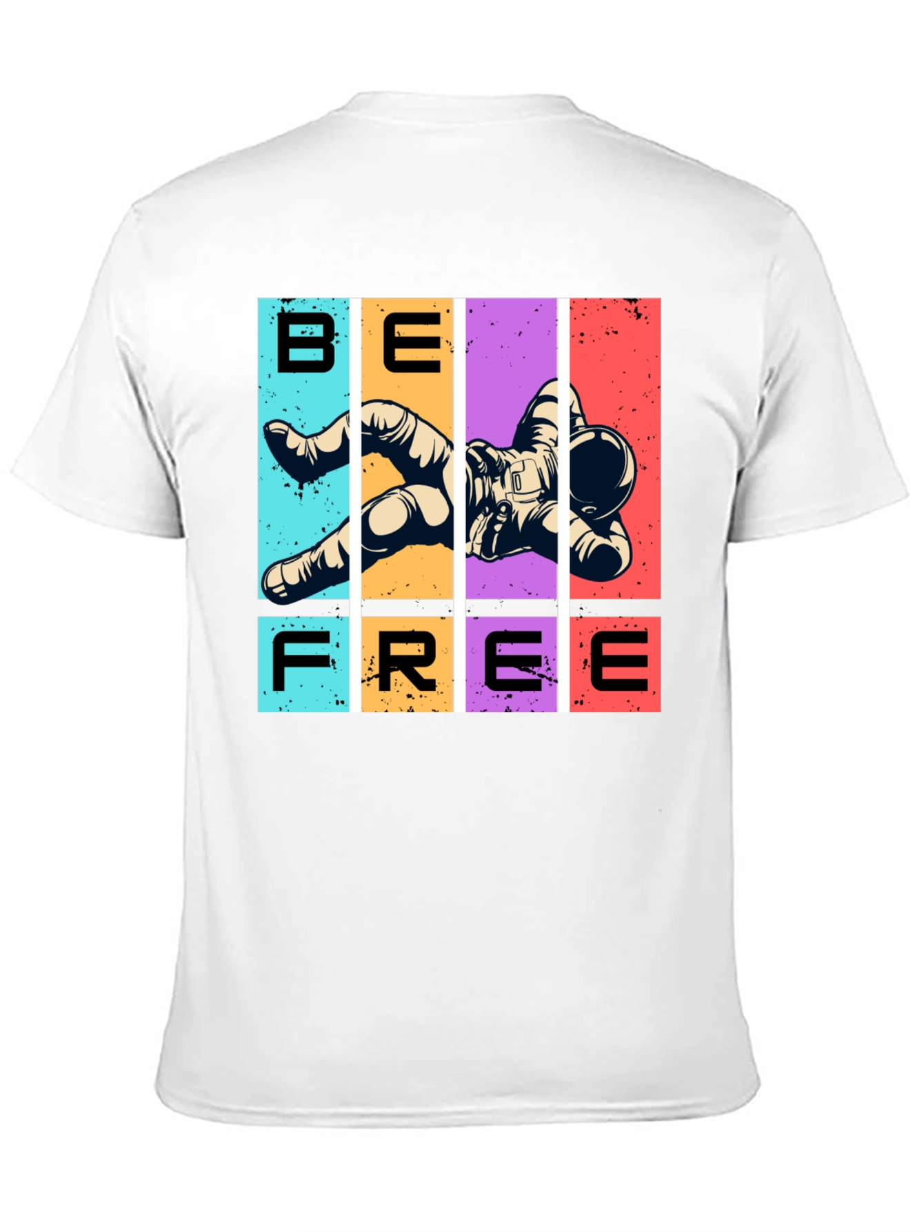 Camiseta Negra Sé Libre Astronauta Espacial