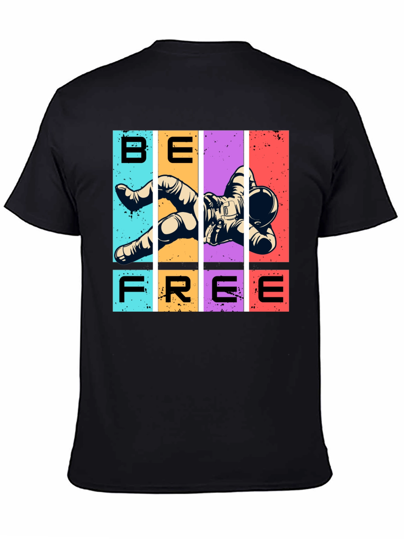 Camiseta Negra Sé Libre Astronauta Espacial