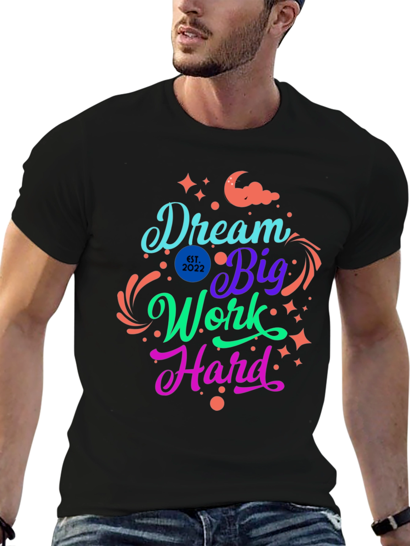 Camiseta Negra Dream Big Work Hard