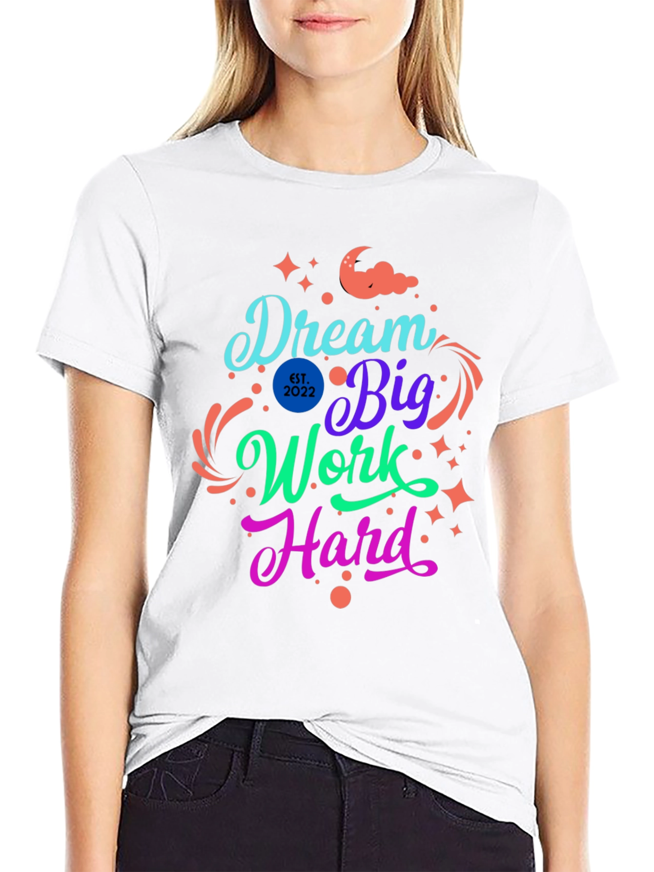 Camiseta Negra Dream Big Work Hard
