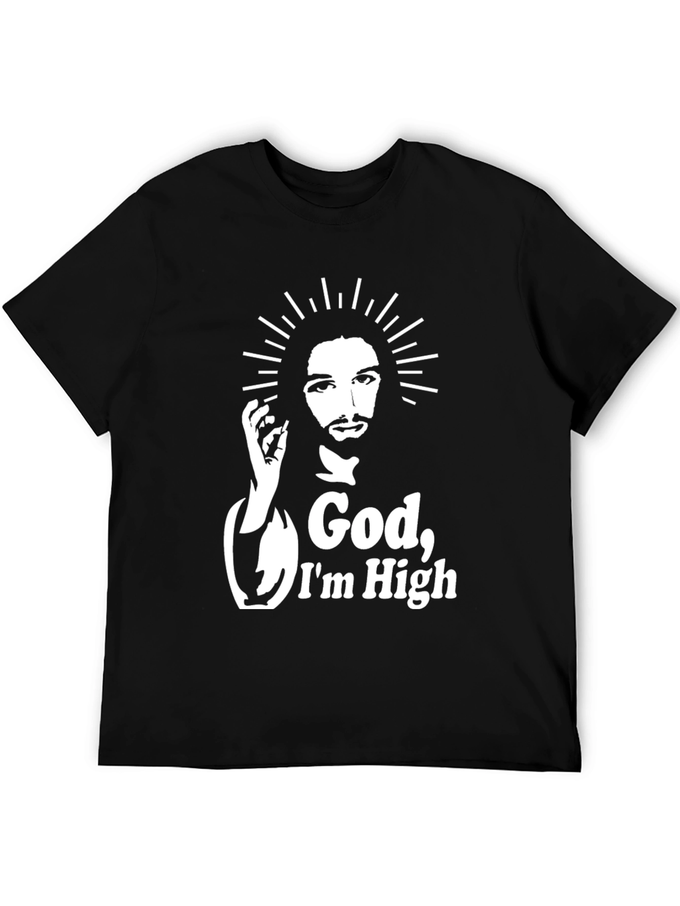 Camiseta Negra God Im High Original