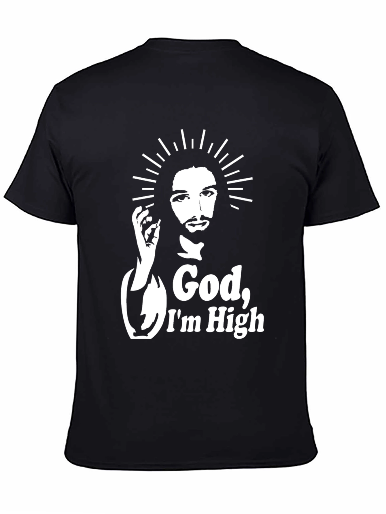 Camiseta Negra God Im High Original