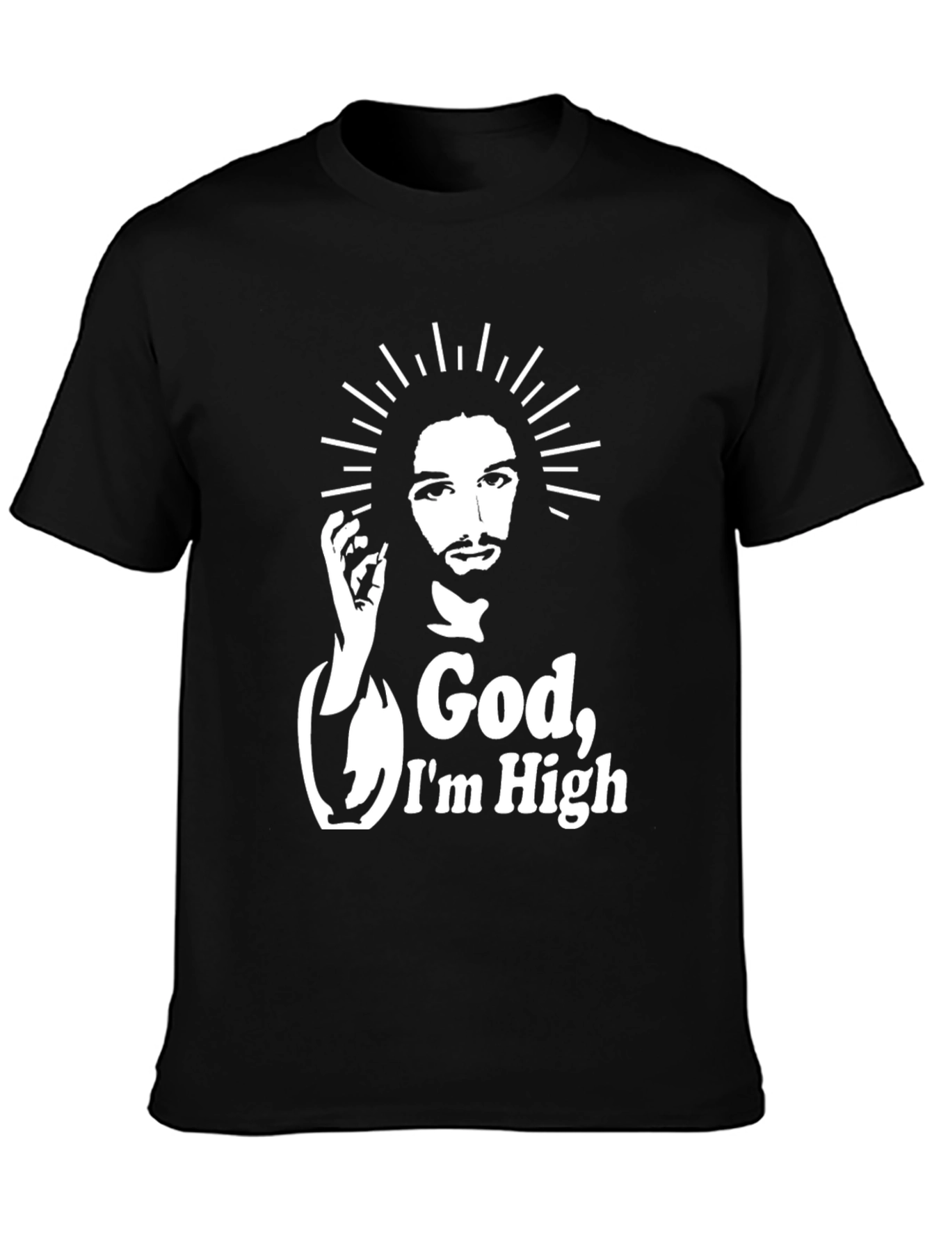 Camiseta Negra God Im High Original