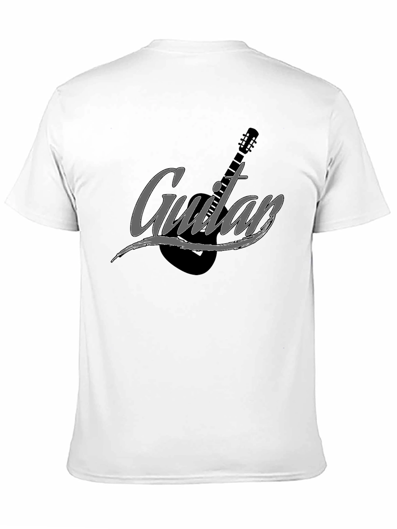 Camiseta Negra Hombre Guitar Estilo Casual