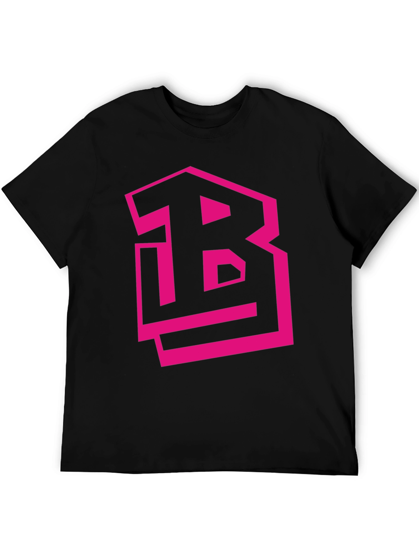 Camiseta Negra con Logo B Fucsia