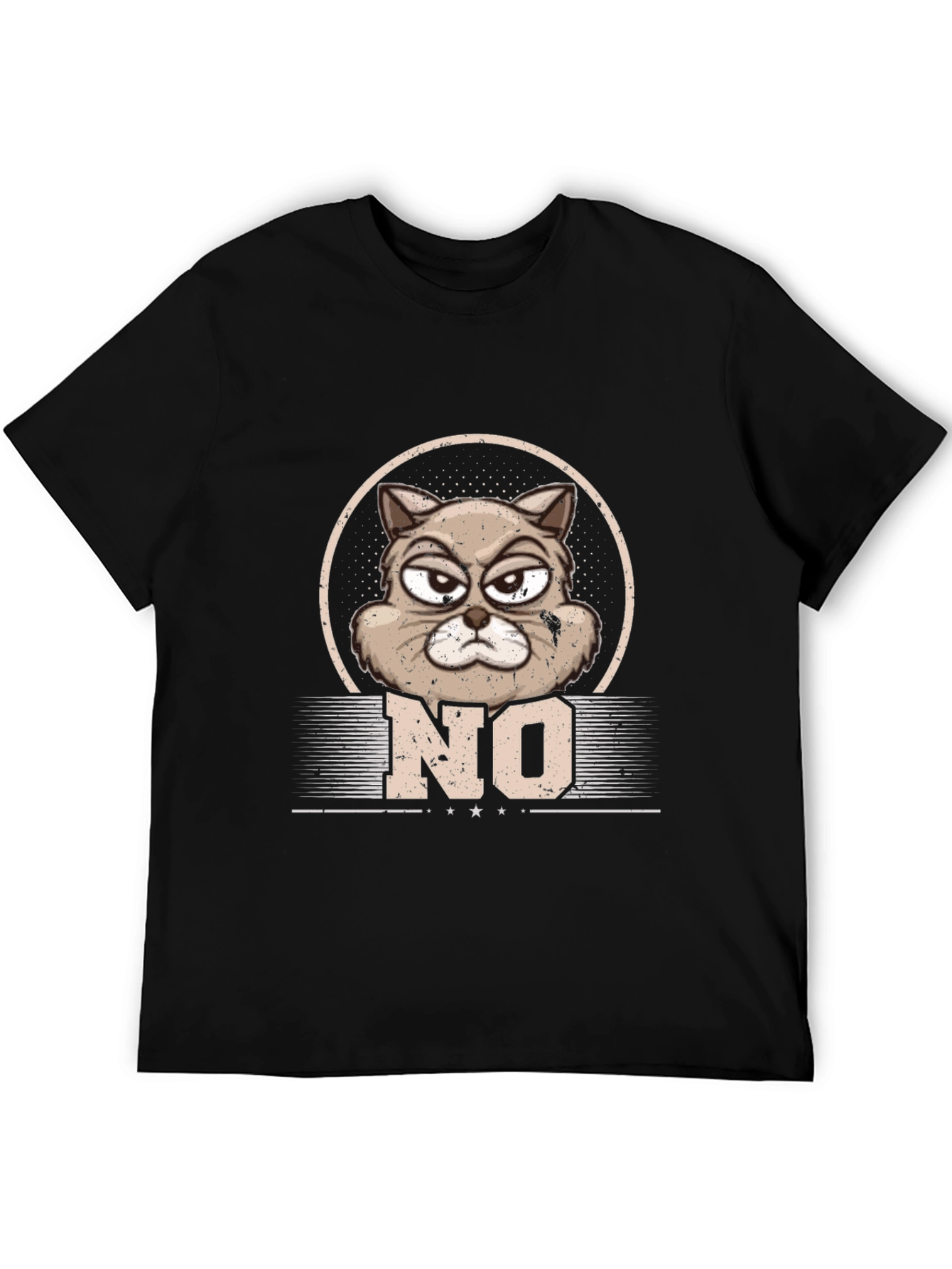 Camiseta Hombre Gato Gruñón NO - Diseño Original