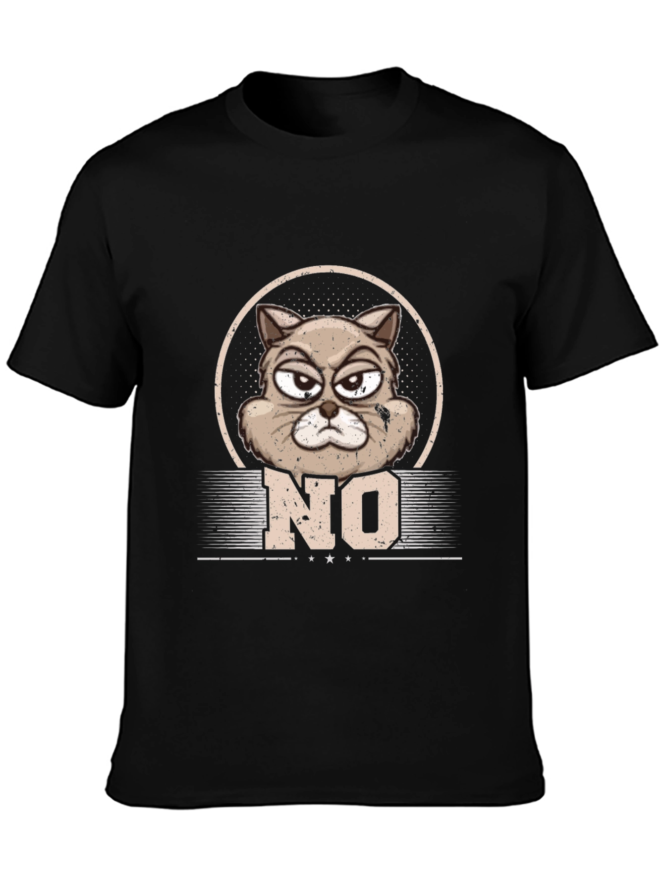 Camiseta Hombre Gato Gruñón NO - Diseño Original