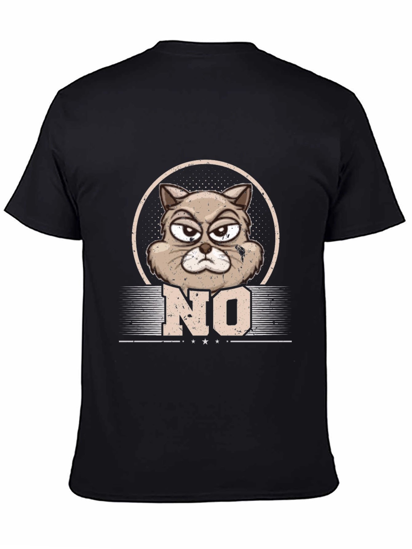 Camiseta Hombre Gato Gruñón NO - Diseño Original