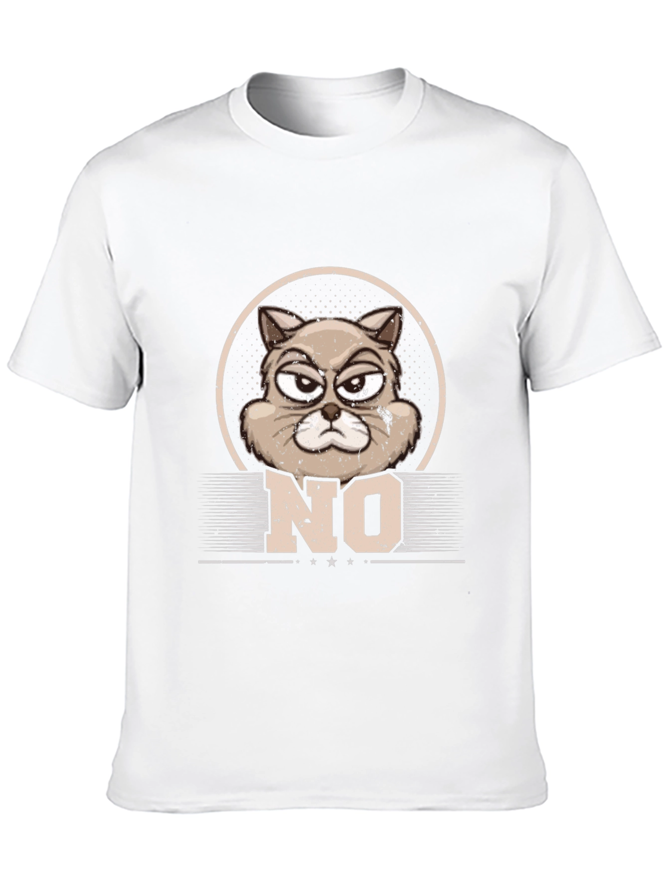 Camiseta Hombre Gato Gruñón NO - Diseño Original