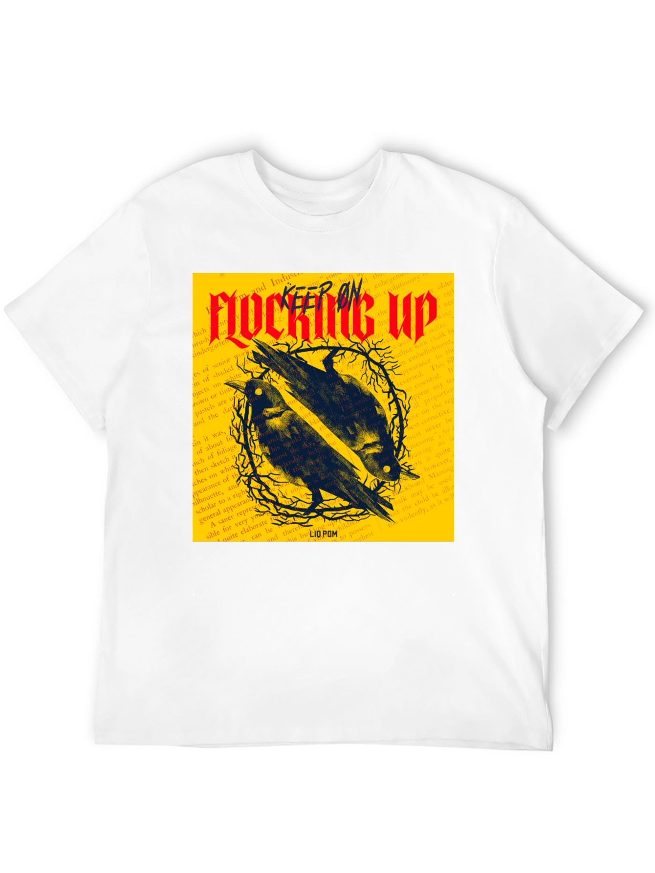Camiseta Negra con Diseño de Cuervos
