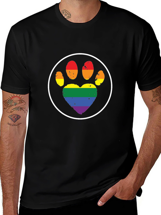 Camiseta Negra con Huella LGBT