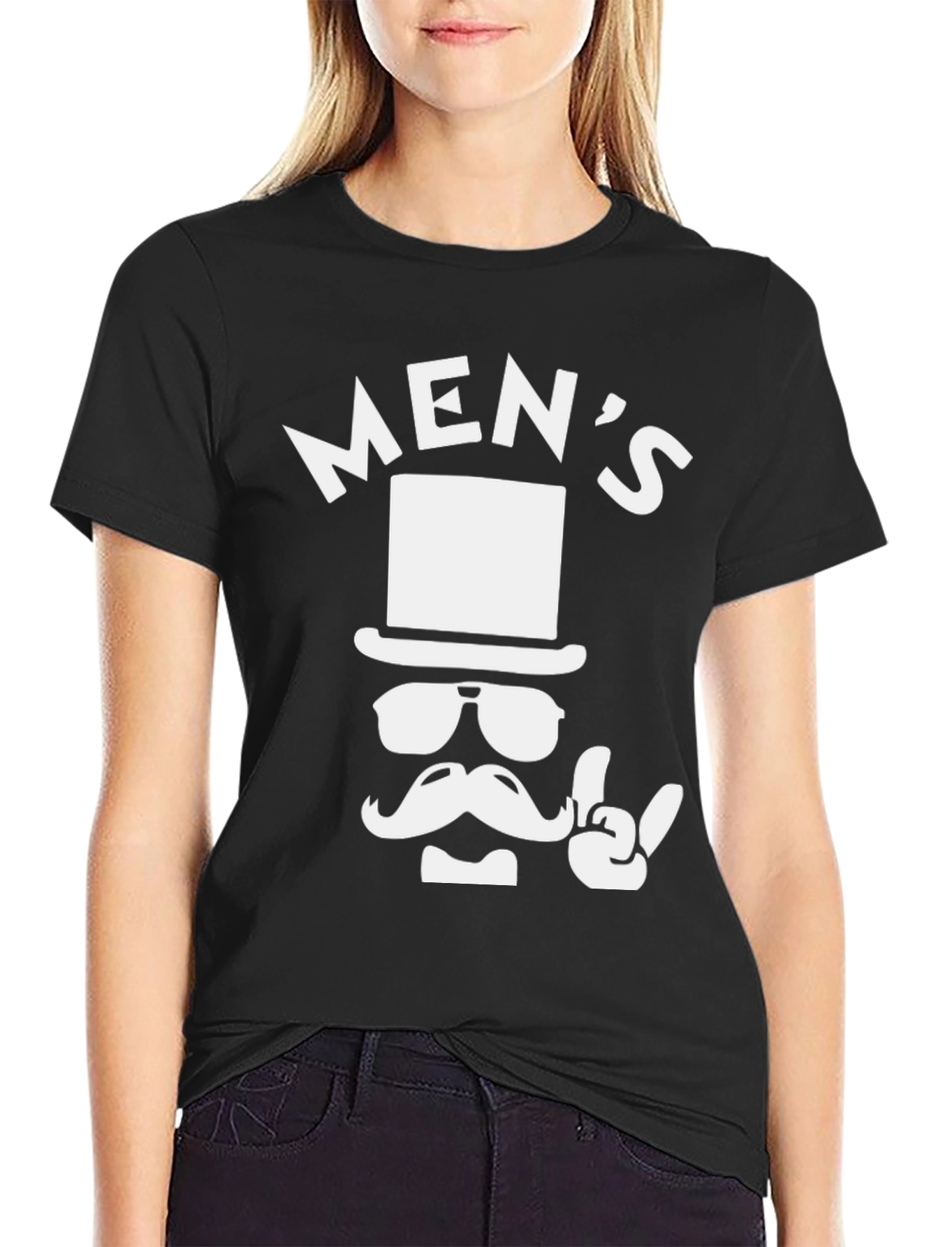 Camiseta Hombre Diseño Bigote y Sombrero