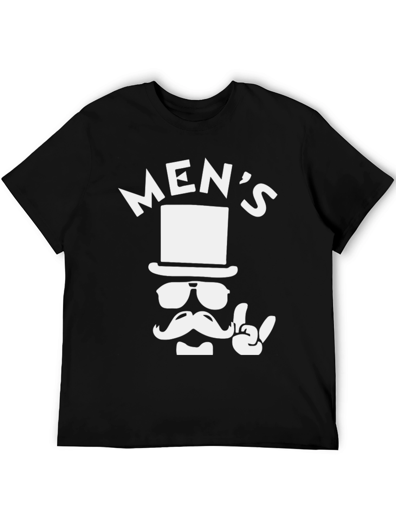 Camiseta Hombre Diseño Bigote y Sombrero