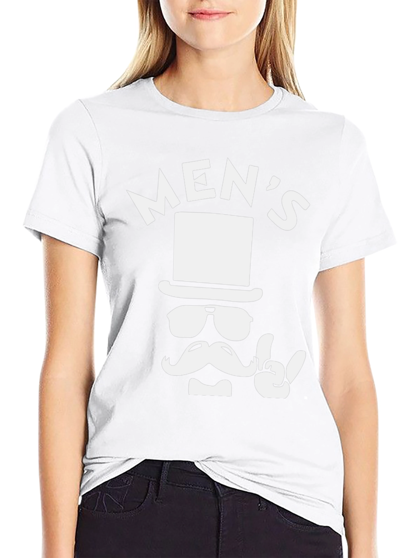 Camiseta Hombre Diseño Bigote y Sombrero