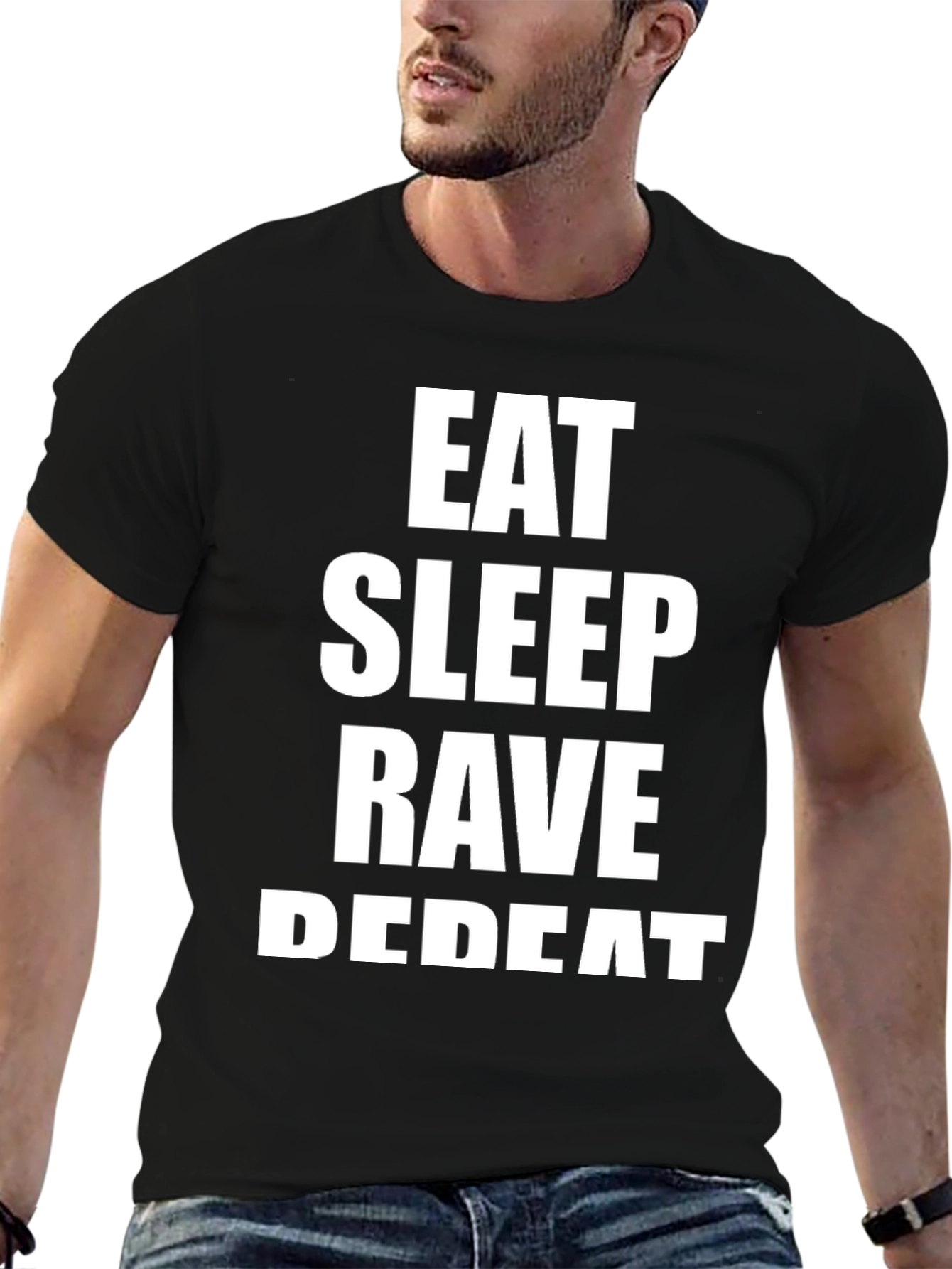 Camiseta Negra Eat Sleep Rave Repeat