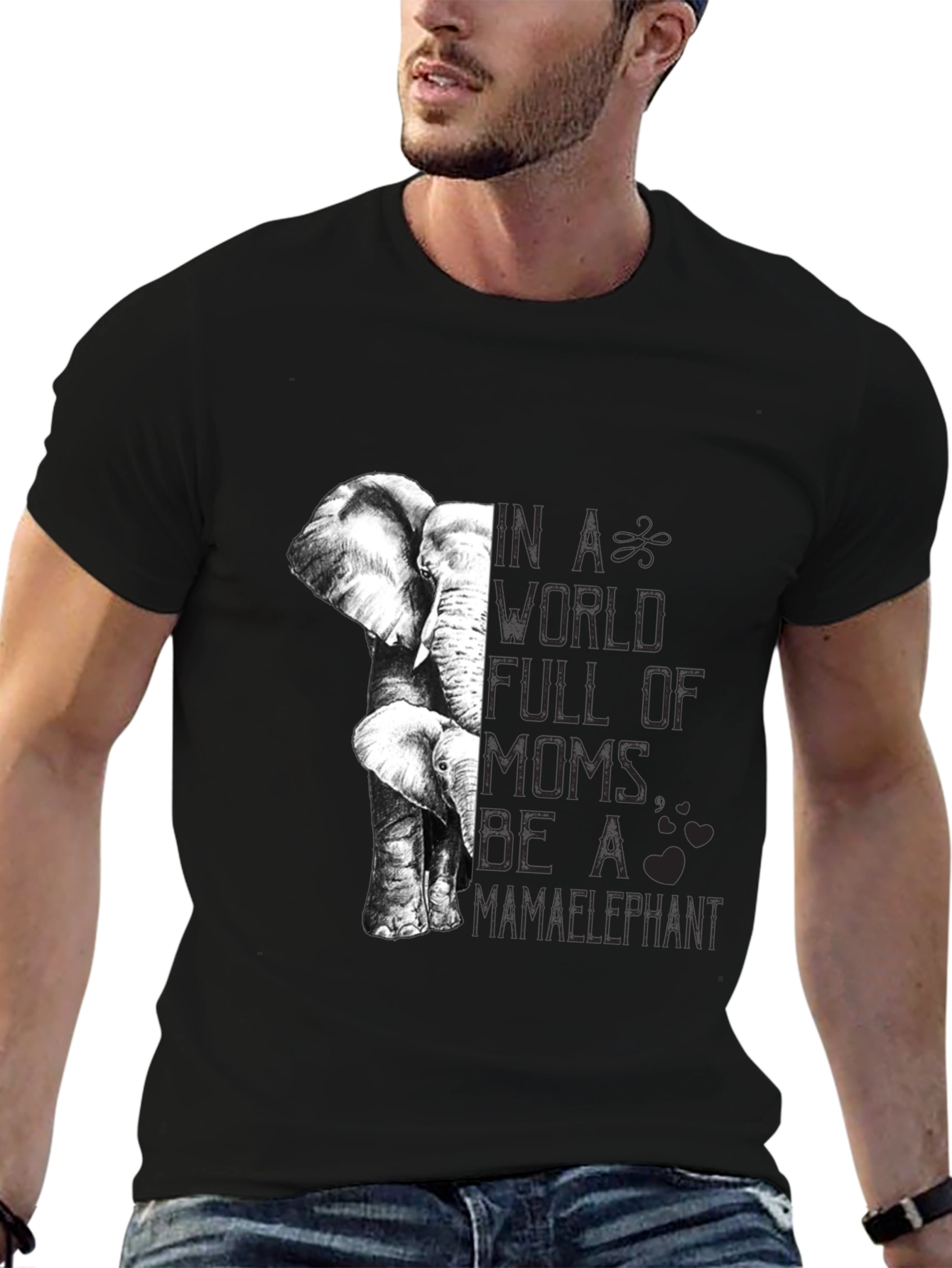 Camiseta Negra Mamá Elefante