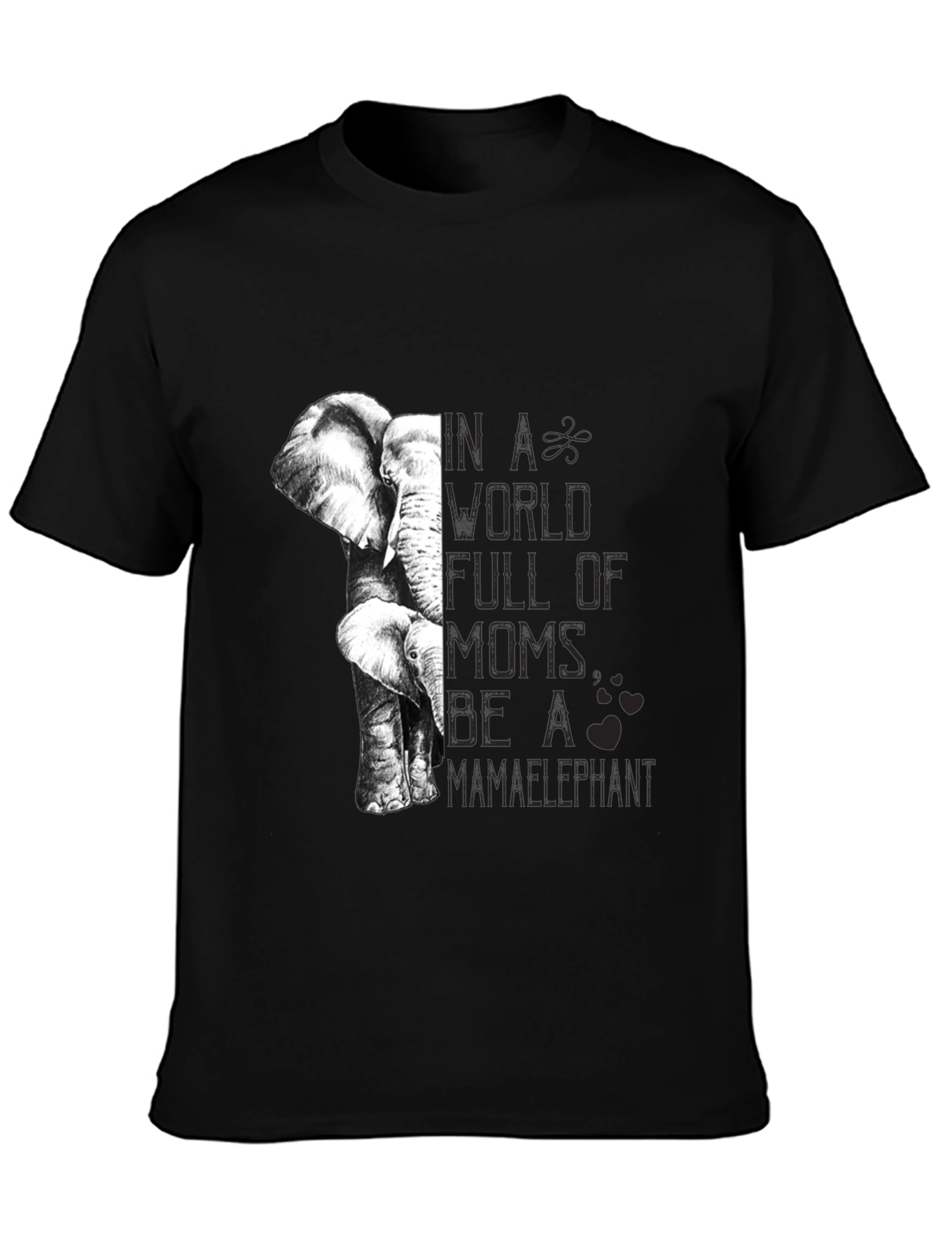 Camiseta Negra Mamá Elefante