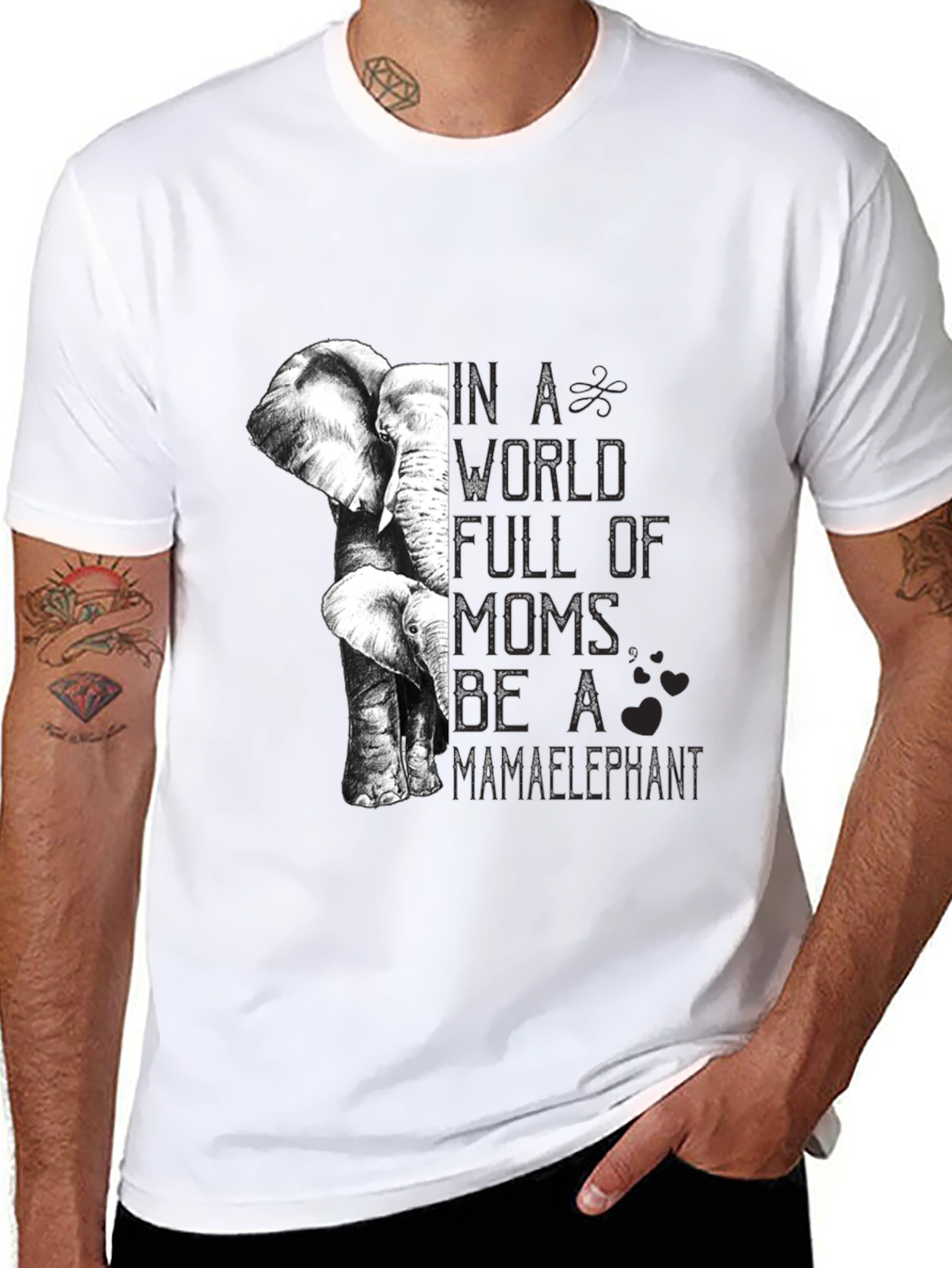 Camiseta Negra Mamá Elefante