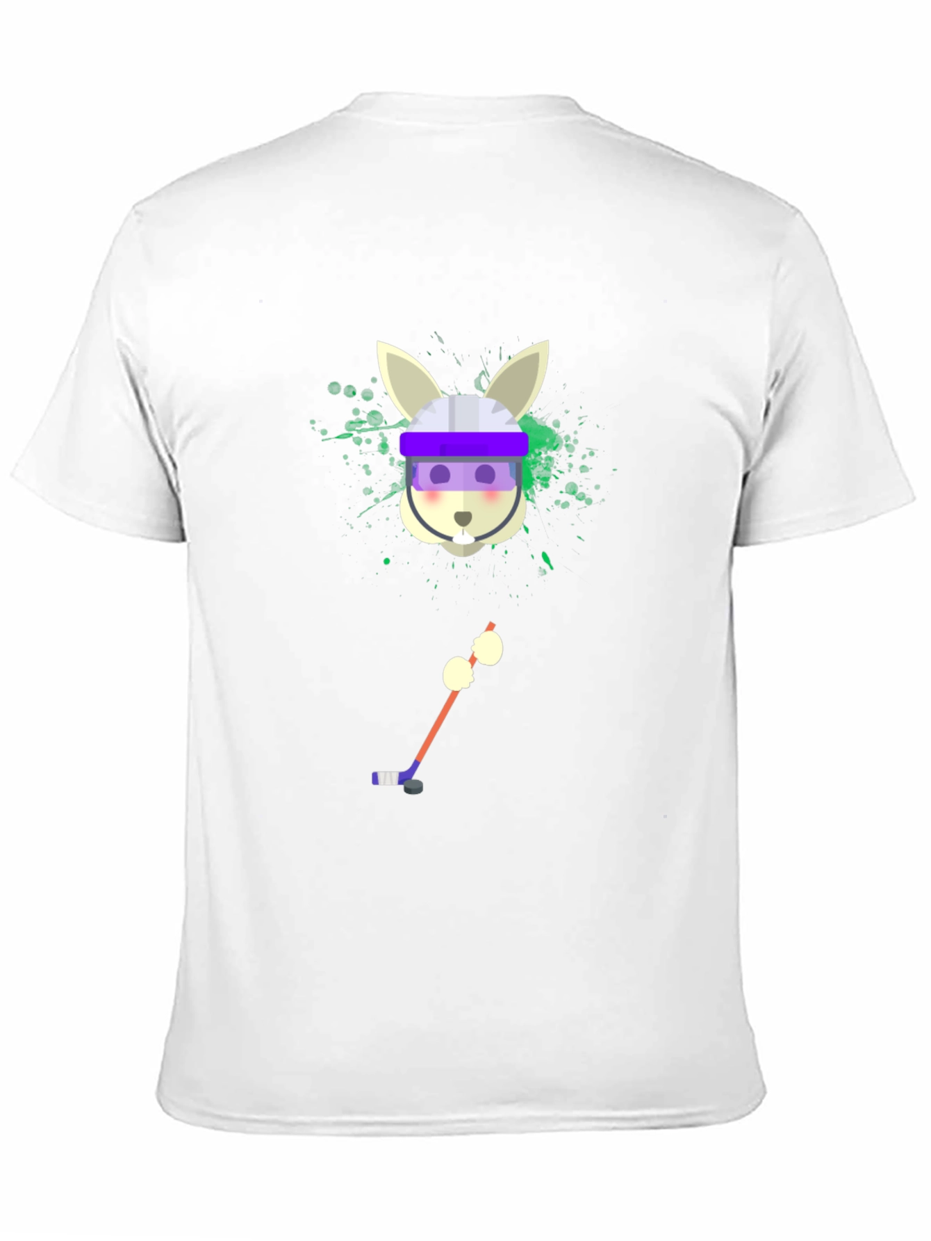 Camiseta Negra Gráfica de Conejo Jugador de Hockey