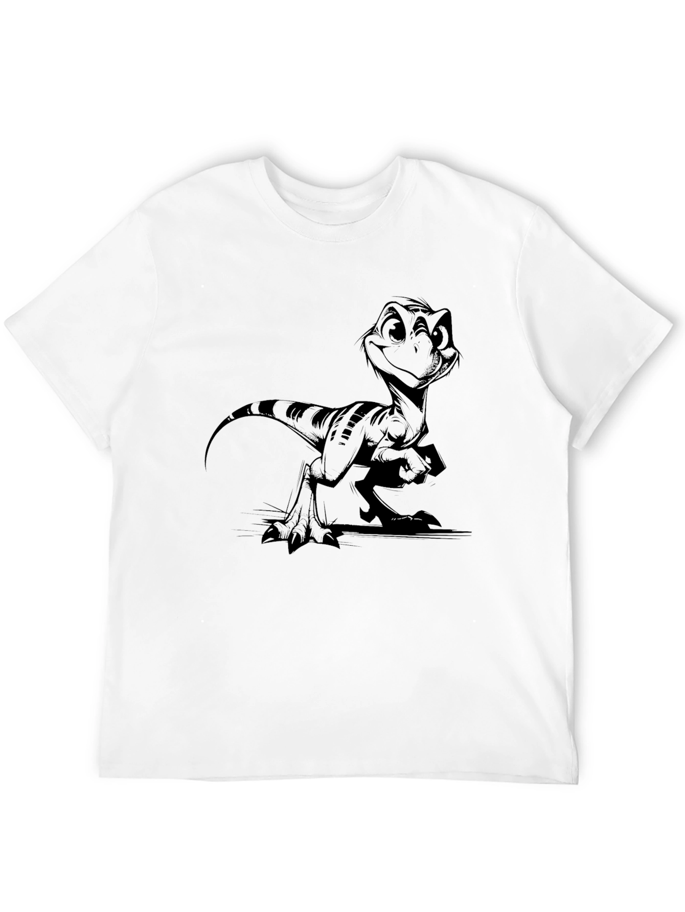 Camiseta Negra con Diseño de Dinosaurio