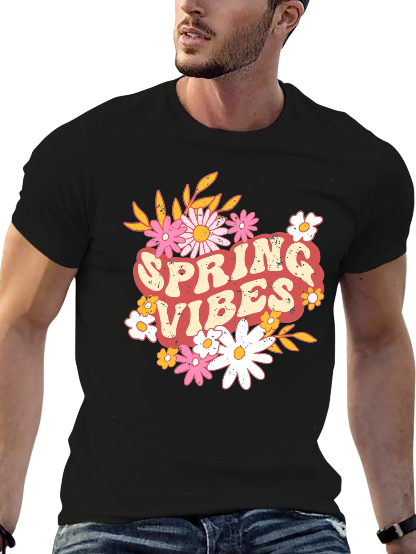 Camiseta Negra de Primavera