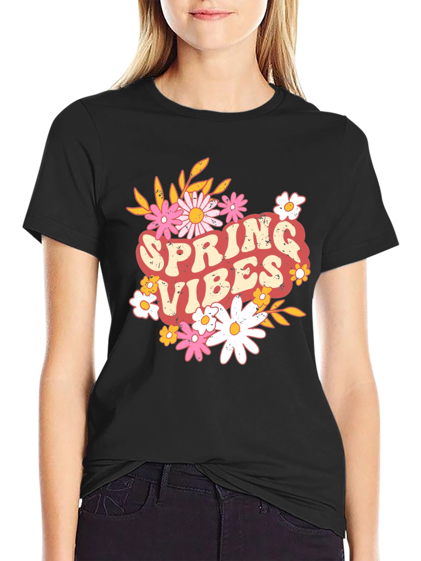 Camiseta Negra de Primavera