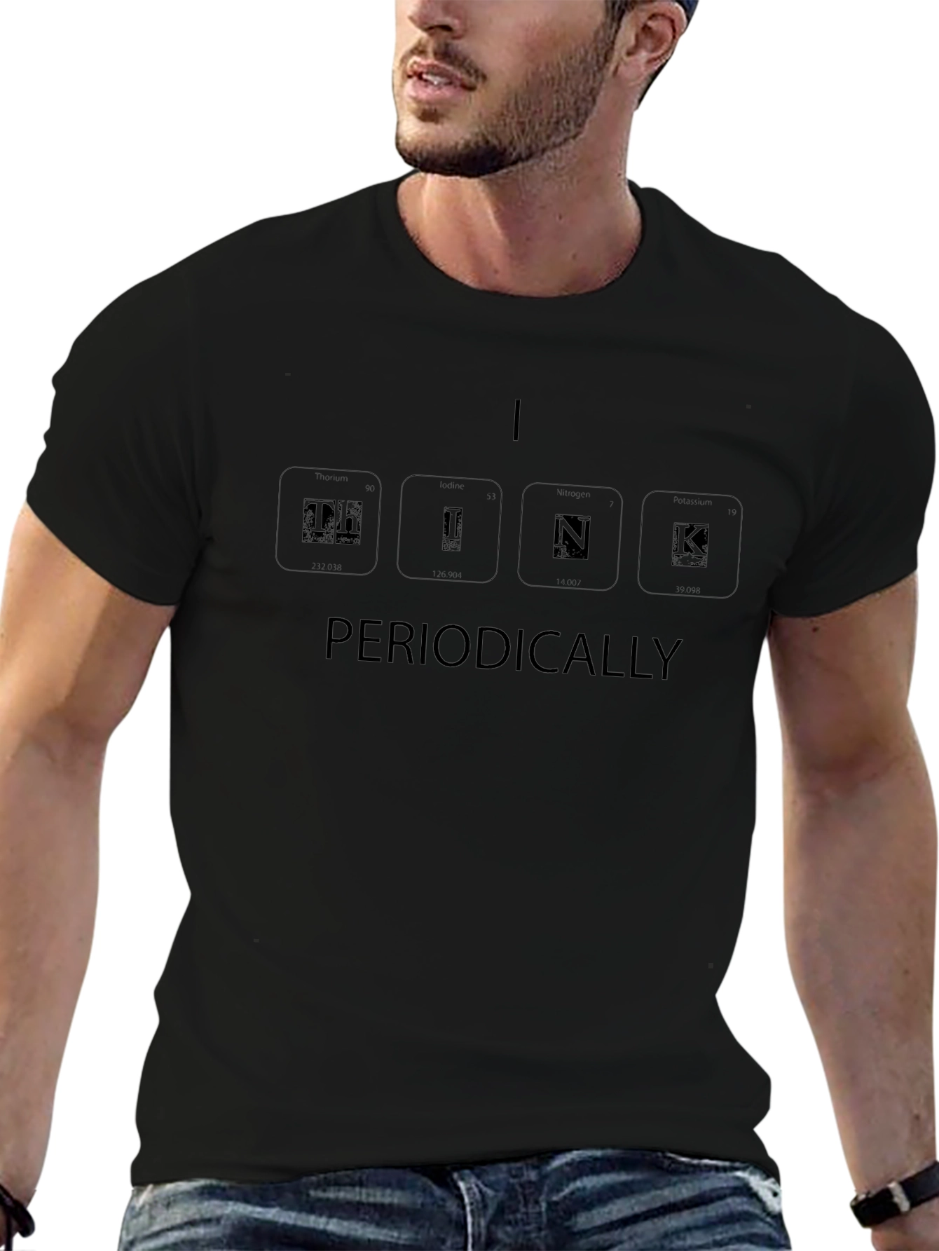 Camiseta Negra Think Periodically para Hombre