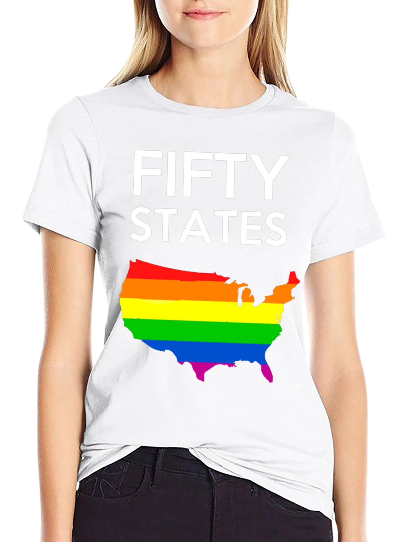 Camiseta Negra Fifty States Orgullo LGBT