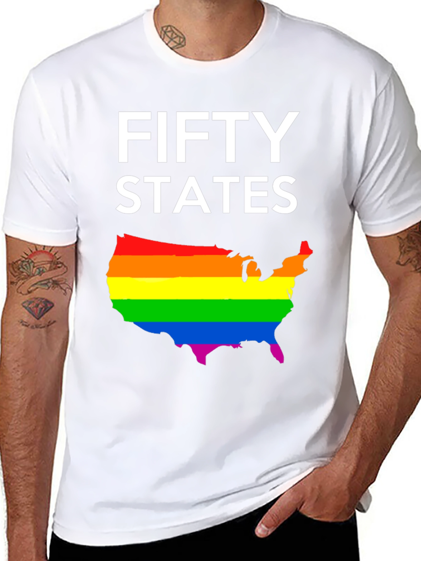 Camiseta Negra Fifty States Orgullo LGBT