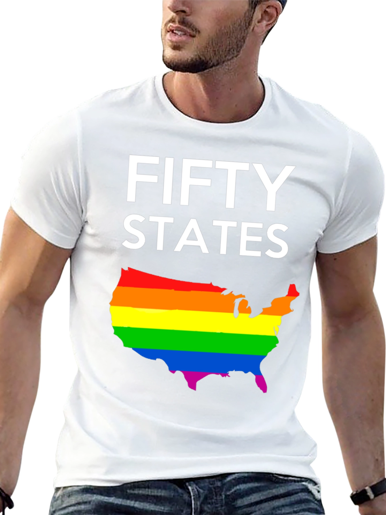 Camiseta Negra Fifty States Orgullo LGBT