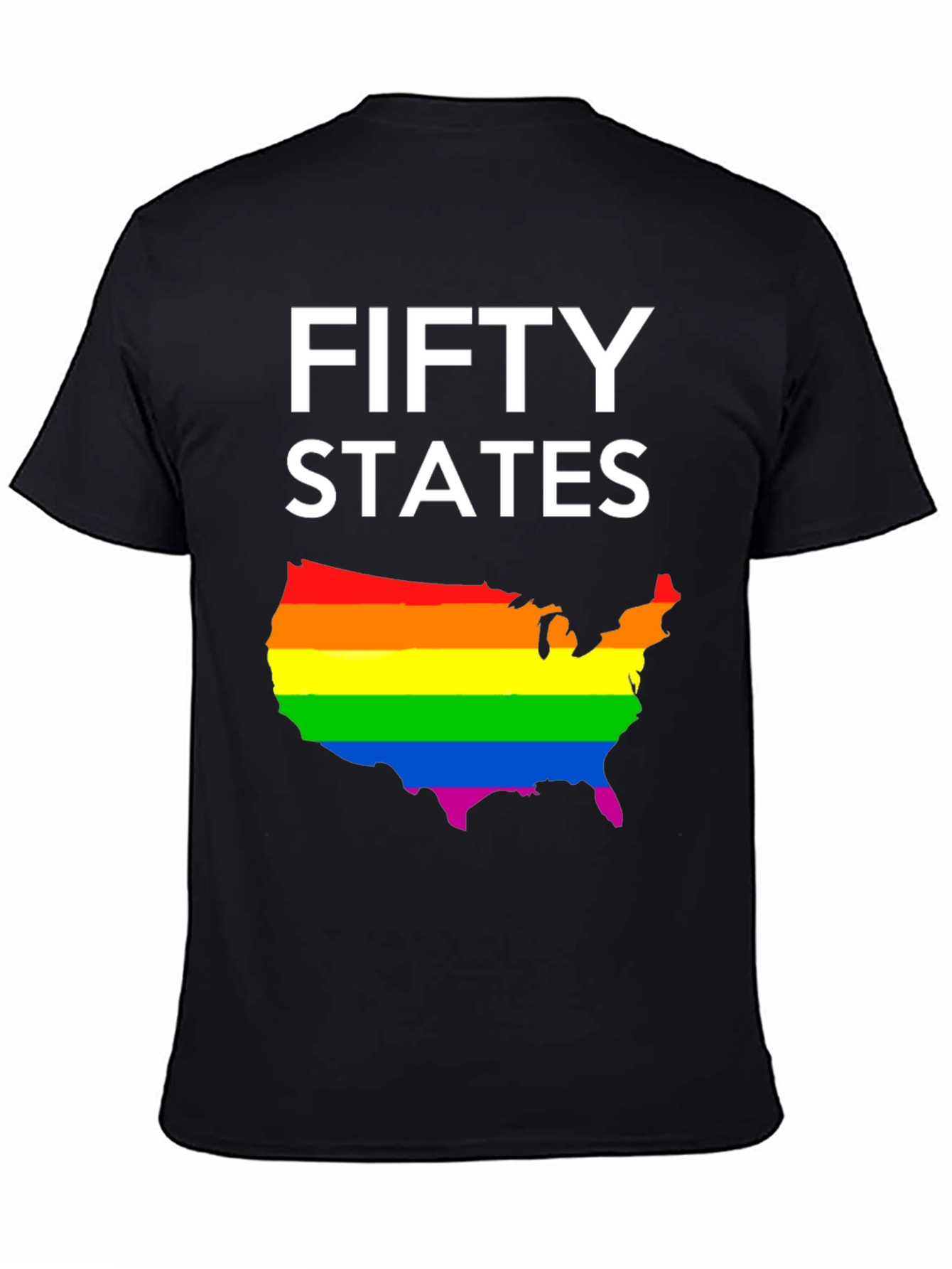 Camiseta Negra Fifty States Orgullo LGBT
