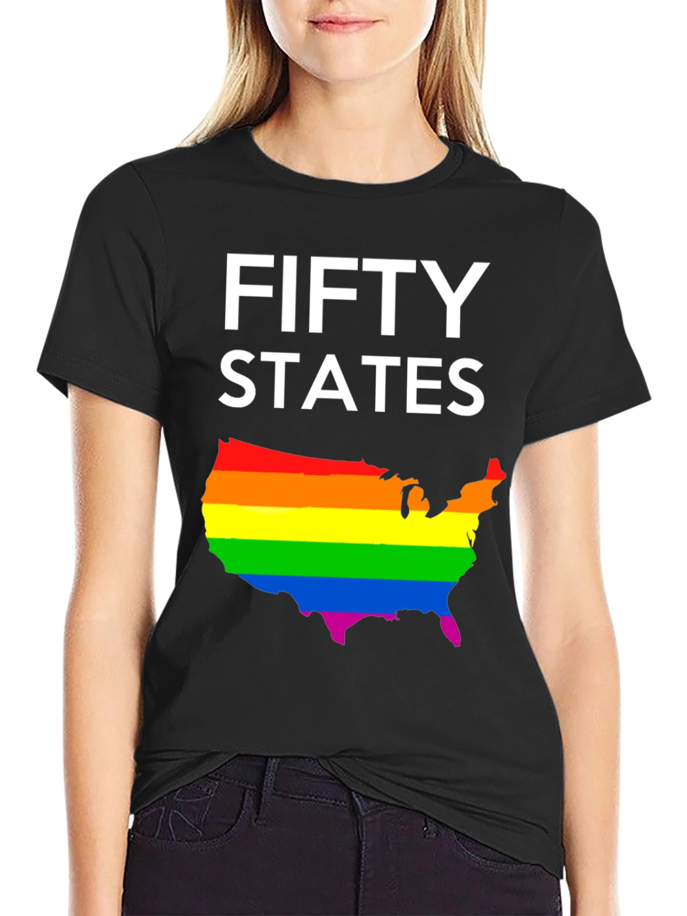 Camiseta Negra Fifty States Orgullo LGBT