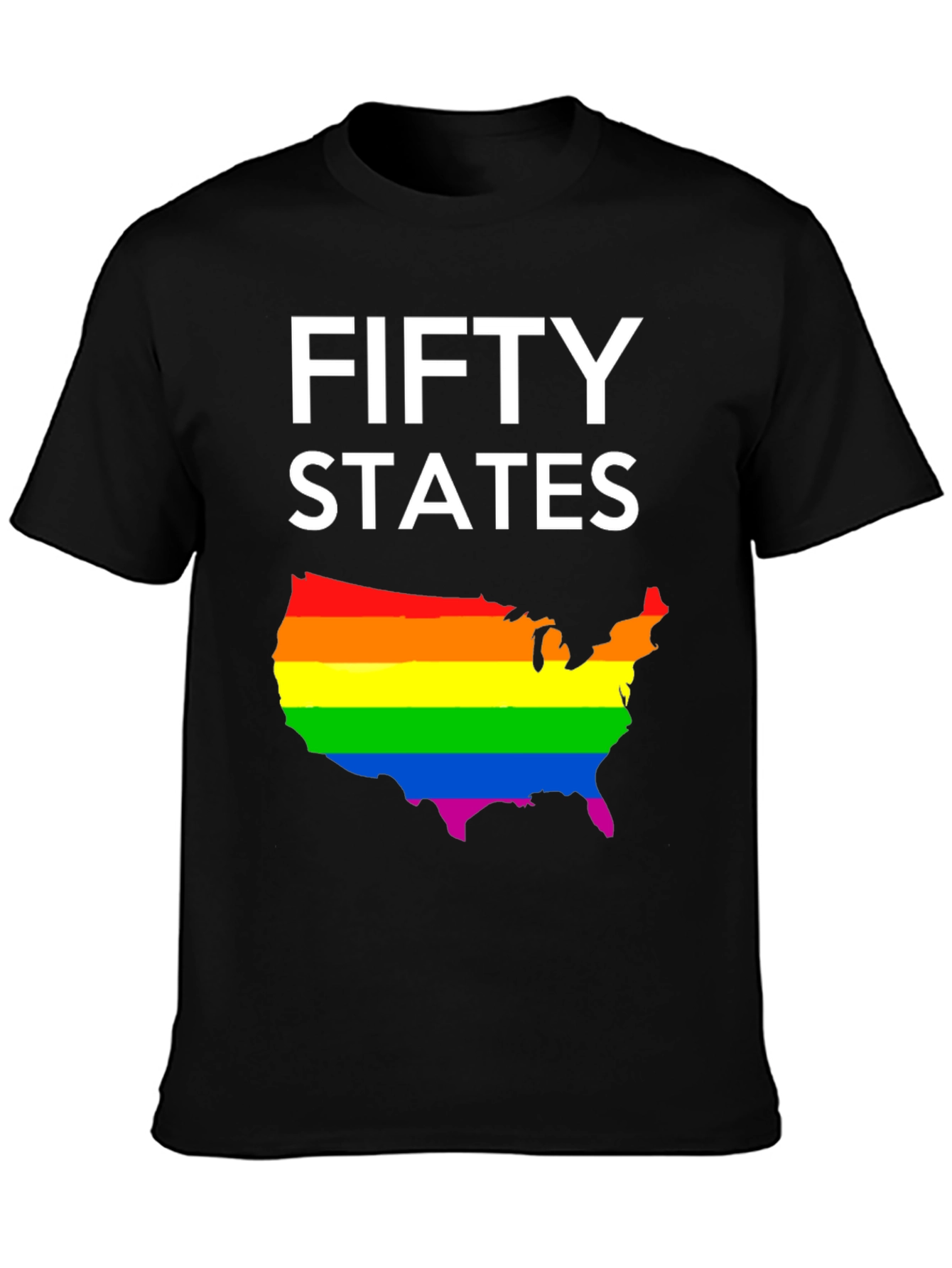 Camiseta Negra Fifty States Orgullo LGBT