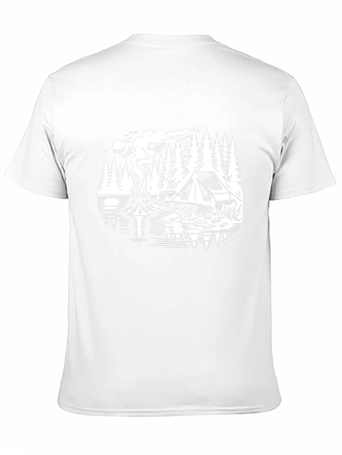 Camiseta Negra con Diseño de Camping