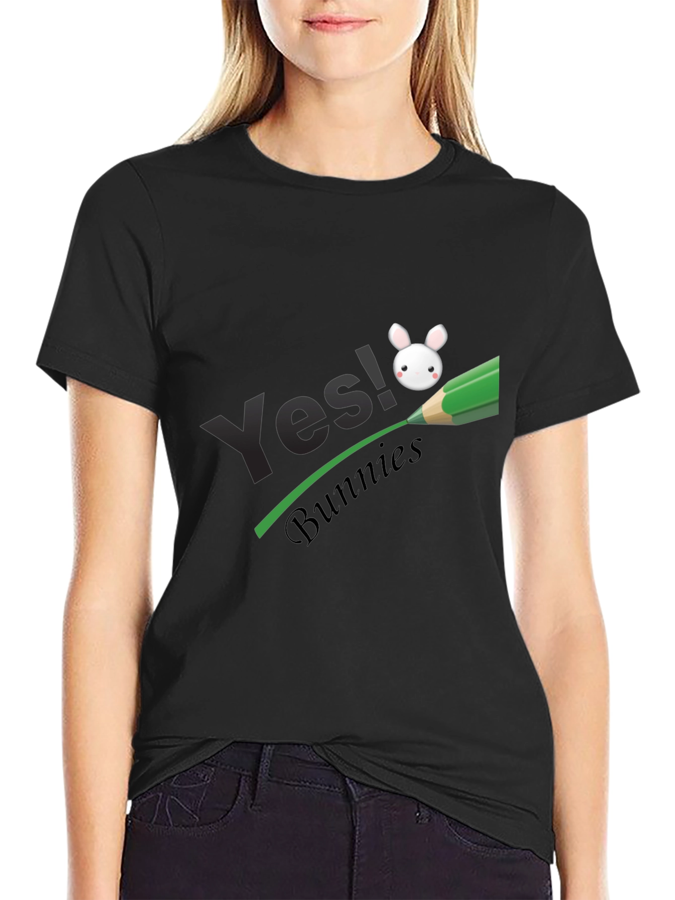 Camiseta Negra Yes! Bunnies