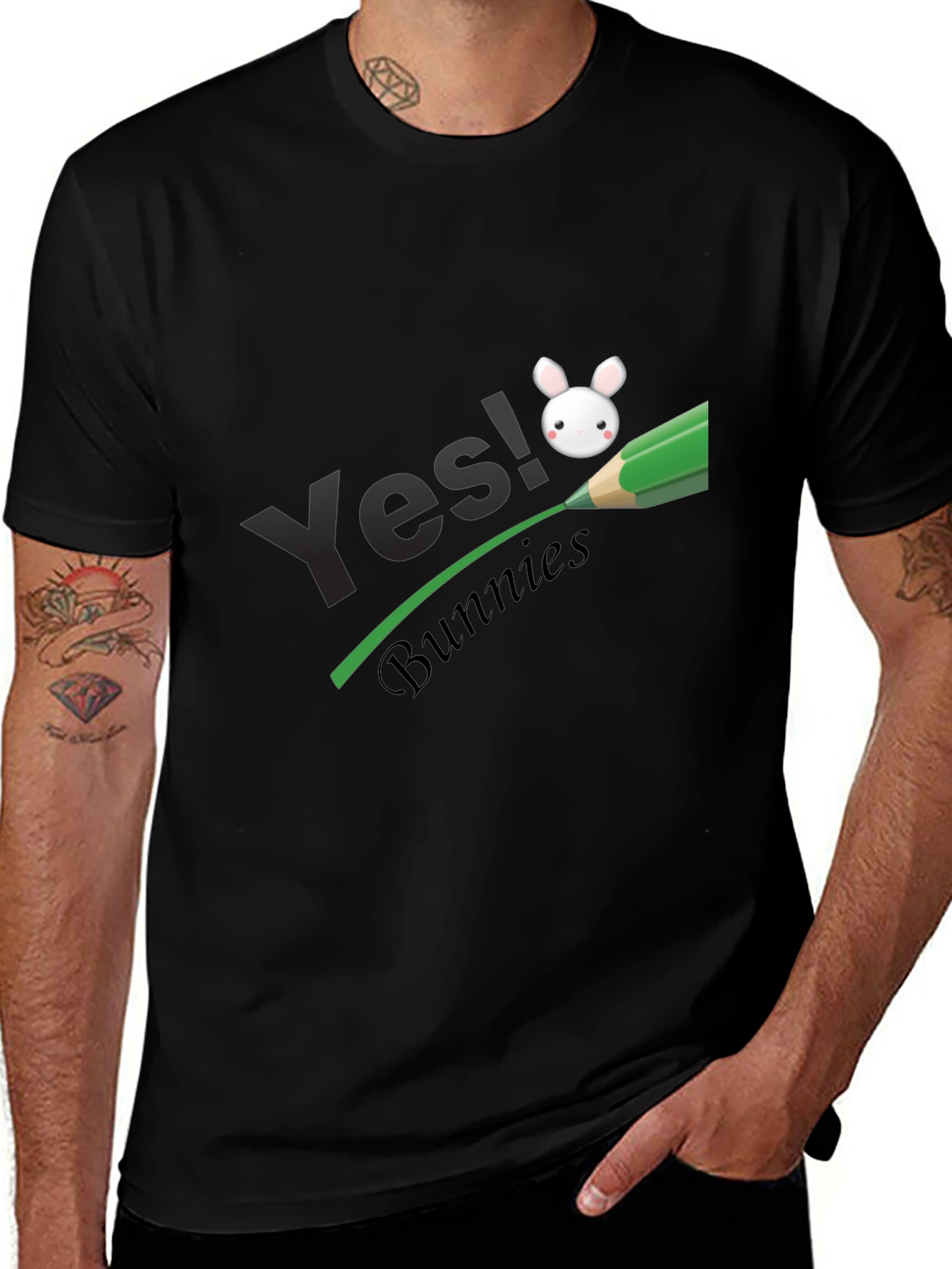 Camiseta Negra Yes! Bunnies