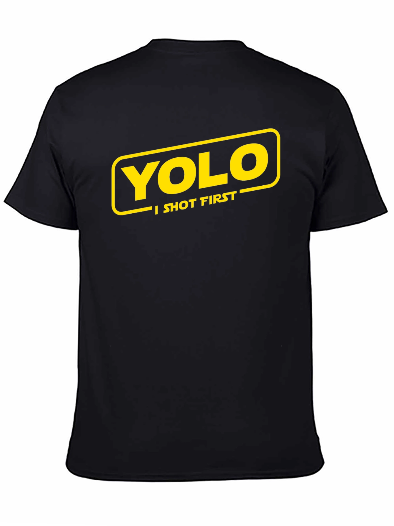 Camiseta Negra YOLO I Shot First Original
