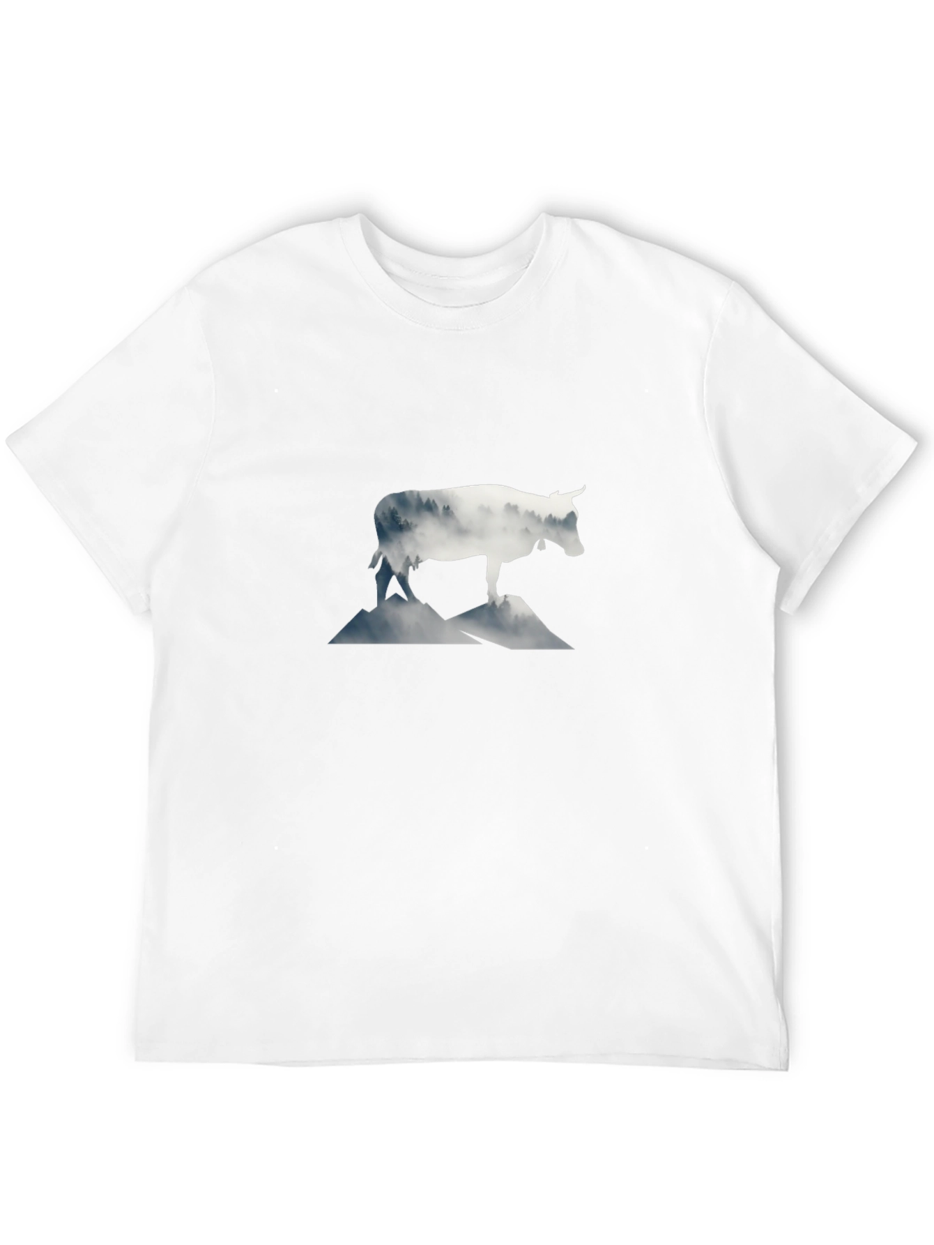 Camiseta Negra con Diseño de Vaca Alpina