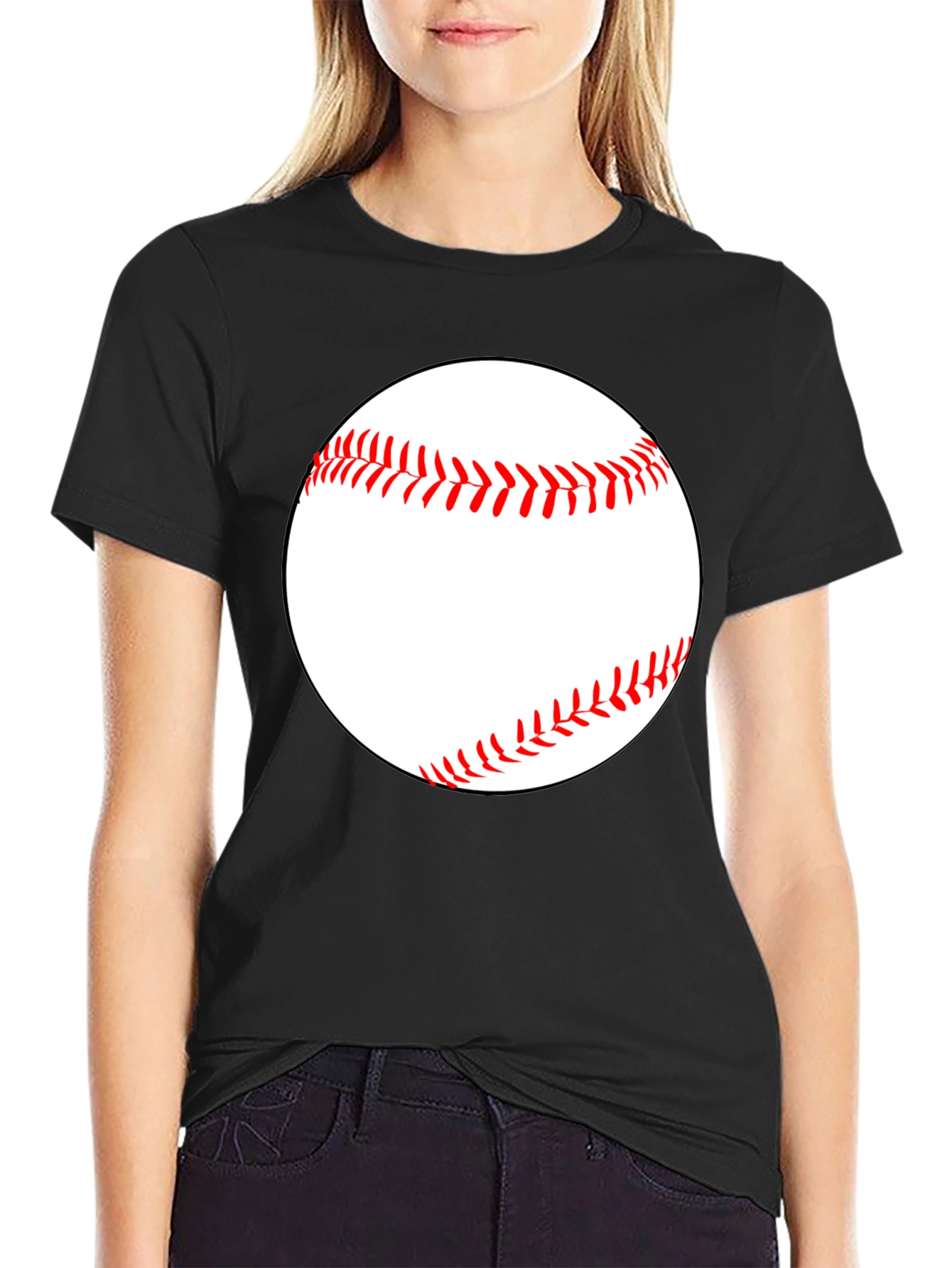 Camiseta Negra con Diseño de Béisbol