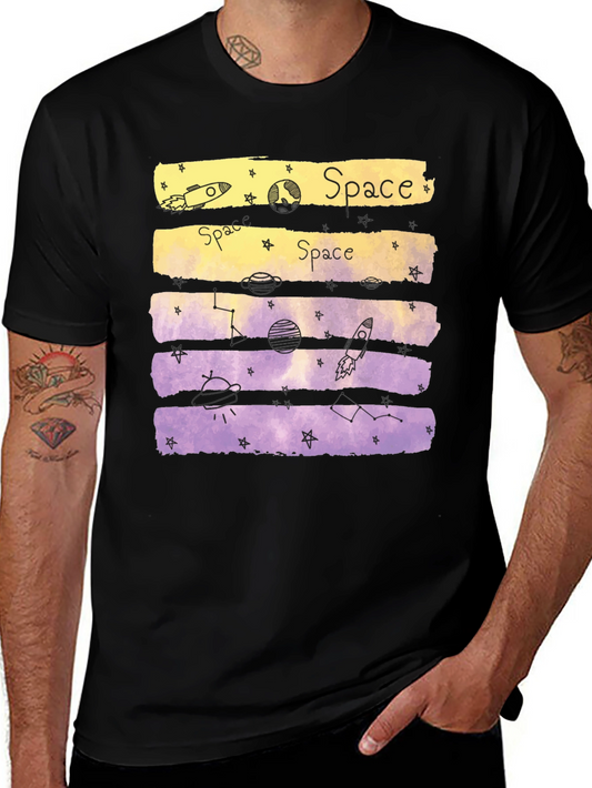 Camiseta Espacial Hombre Diseño Galaxy