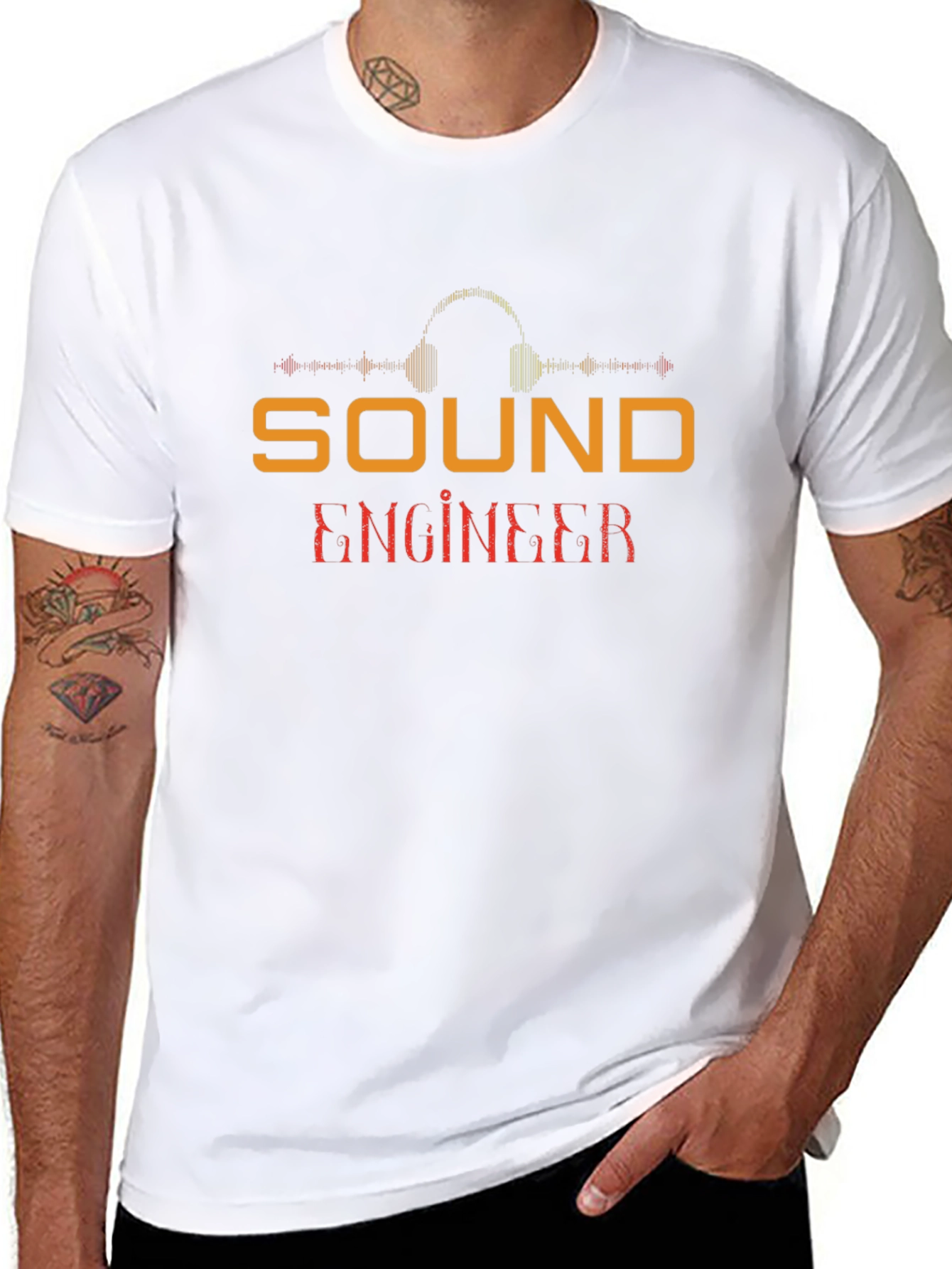 Camiseta Negra Ingeniero de Sonido - Diseño Profesional