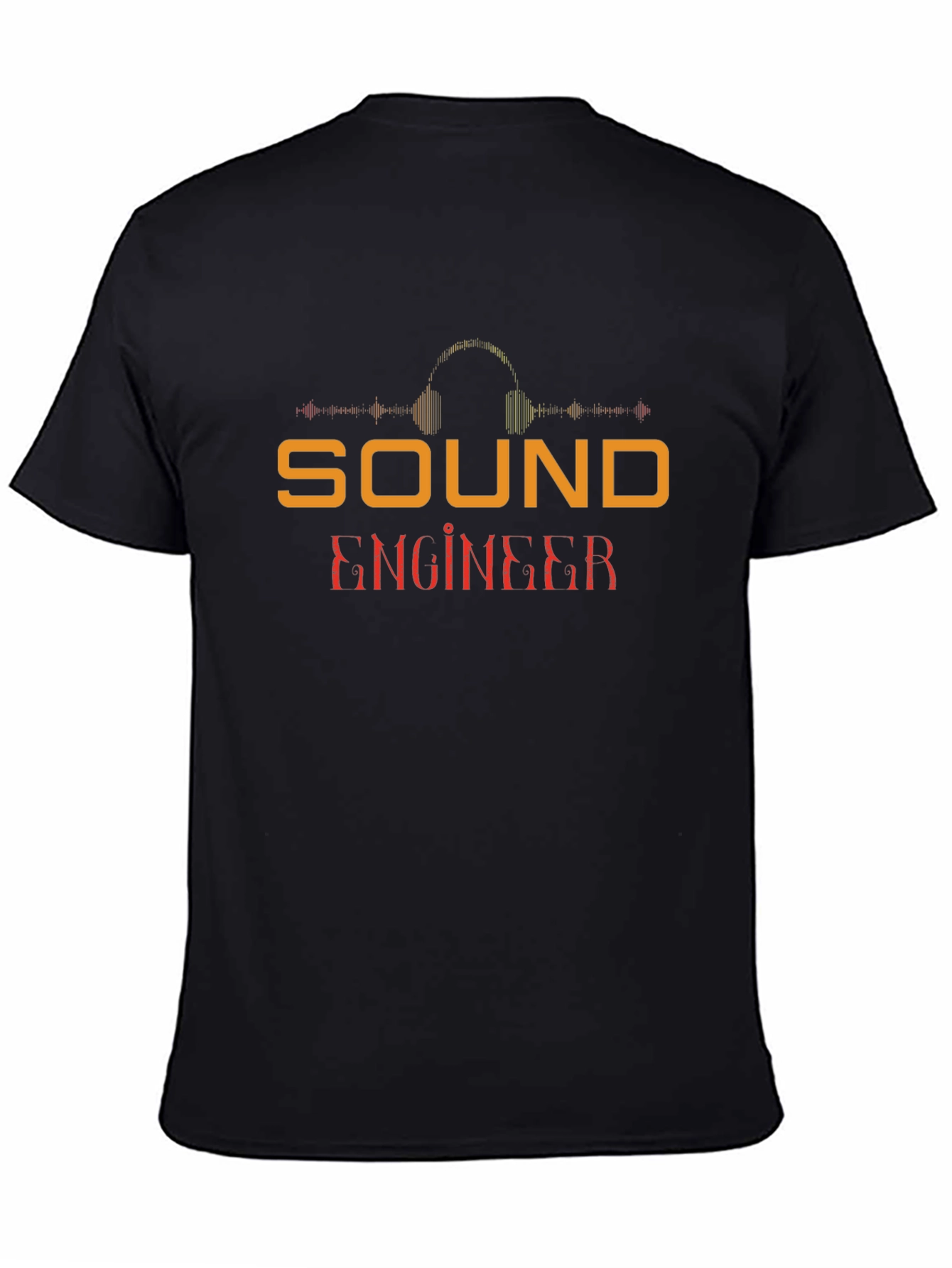 Camiseta Negra Ingeniero de Sonido - Diseño Profesional