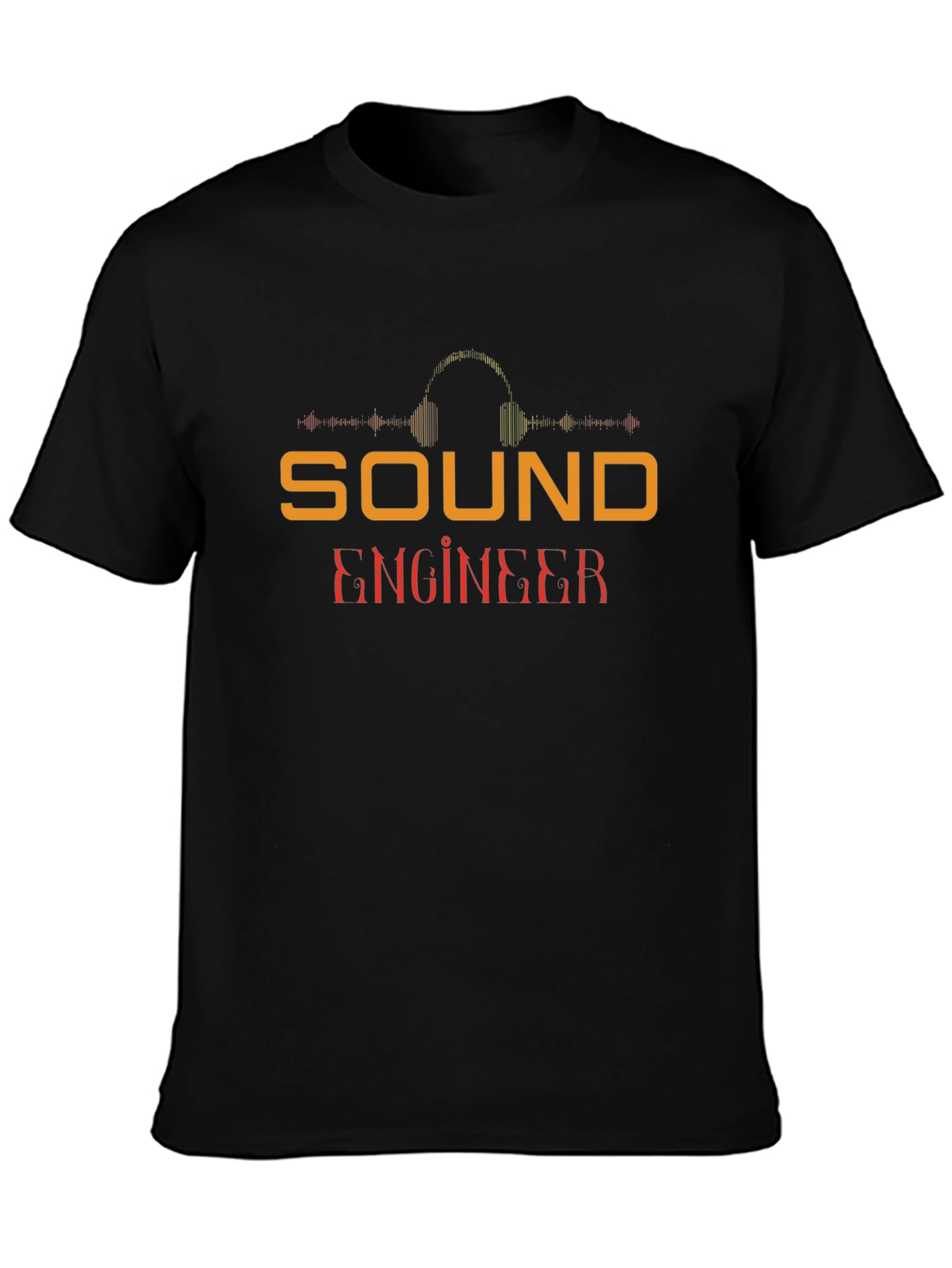 Camiseta Negra Ingeniero de Sonido - Diseño Profesional