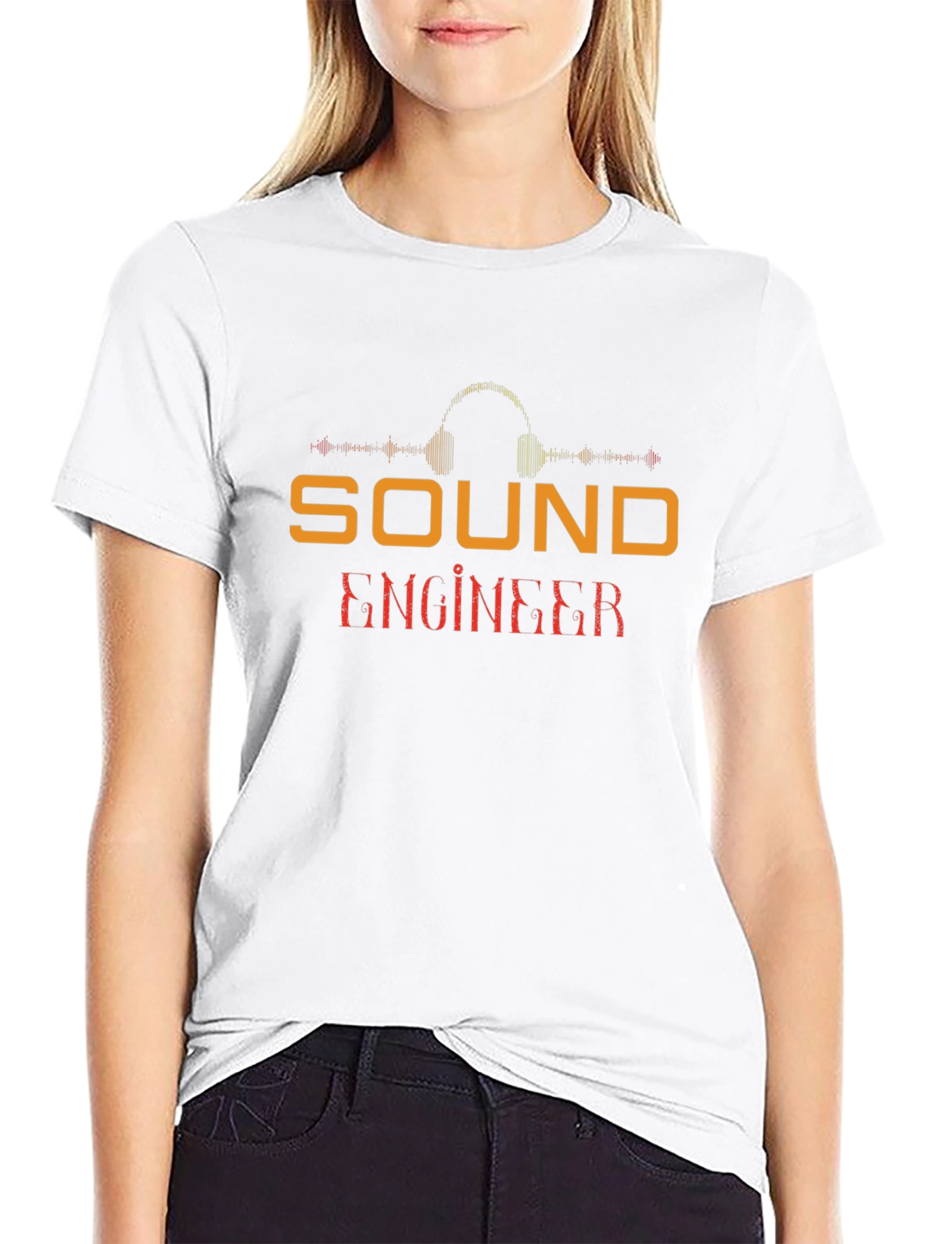 Camiseta Negra Ingeniero de Sonido - Diseño Profesional