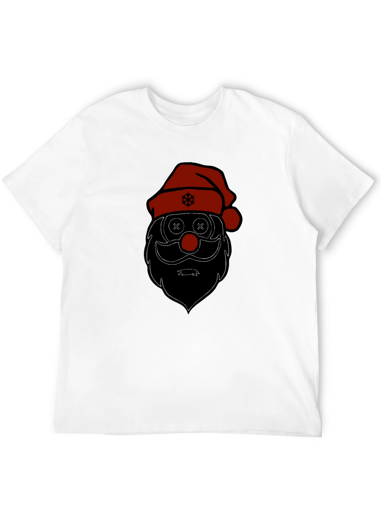 Camiseta Negra Estampado Santa Claus Divertido